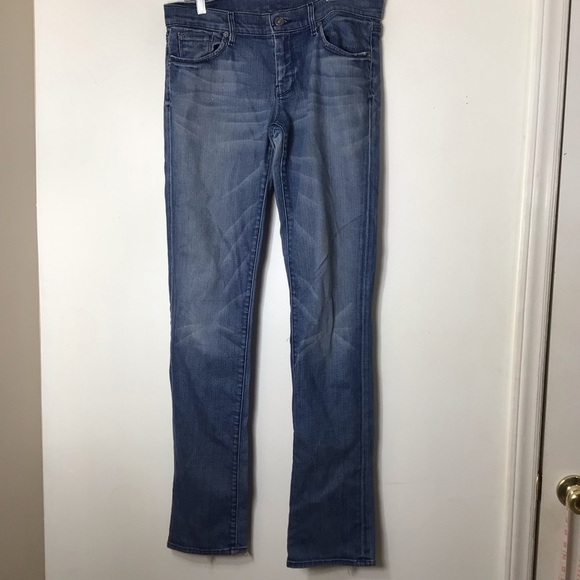 7 for all mankind jeans women 30 blue straight - Picture 1 of 12